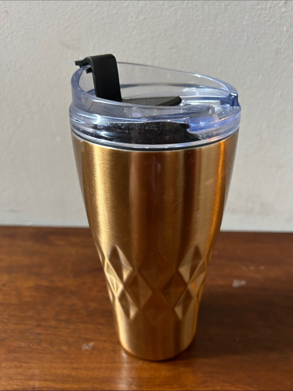 Gold Stainless 24oz Travel Tumbler with Clear Lid